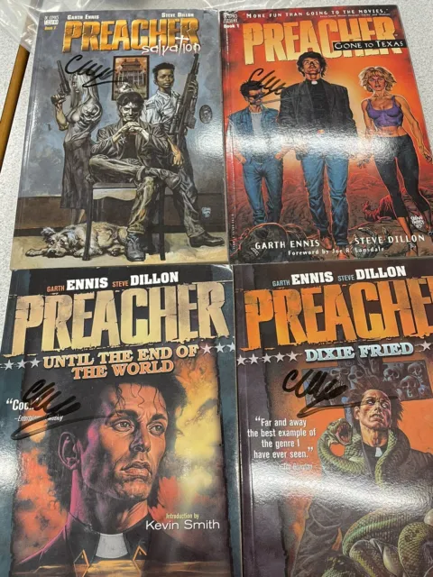 Preacher TPB Bundle Signed Garth Ennis Very Rare Gone to Texas End of World