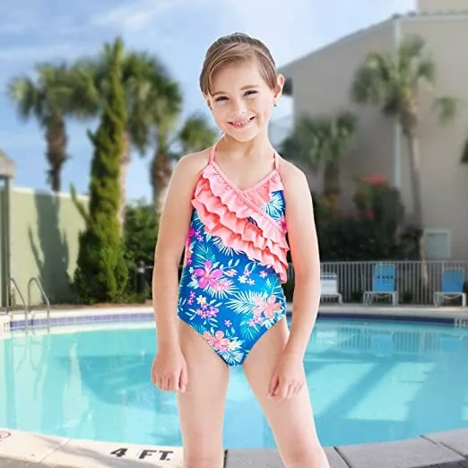 MAILLOT BAIN FILLE 1 Piece Fleuri 5-6 ans Protection UV Hawaienne Ezimbo  EUR 34,37 - PicClick FR