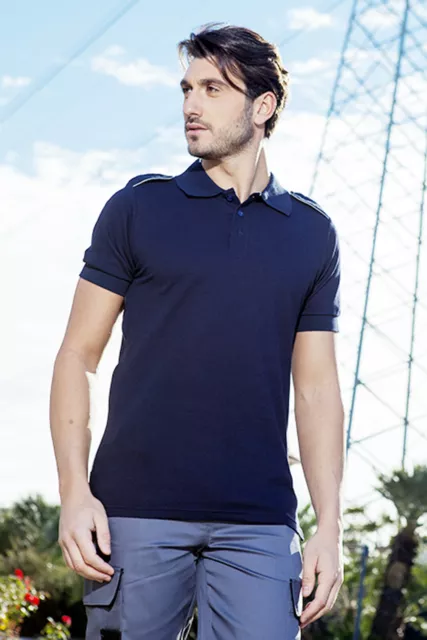 Polo Uomo maglia t shirt maglietta manica corta da lavoro cotone slim fit sport