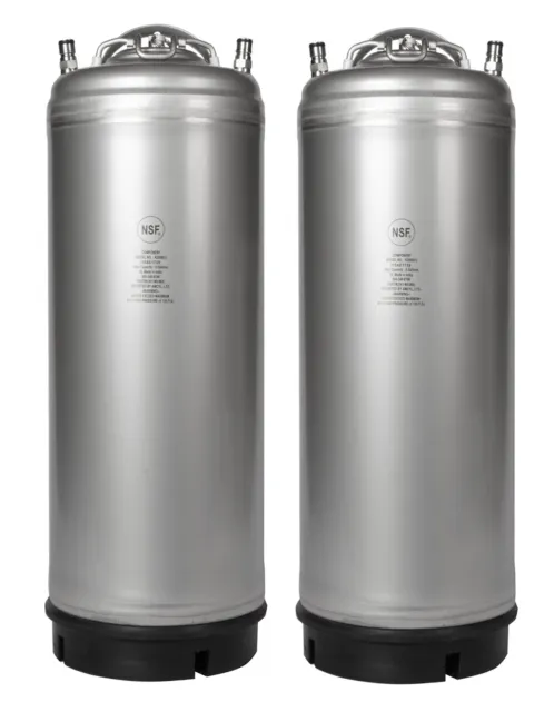 Two Pack NEW 5 Gallon AMCYL Ball Lock Kegs for Homebrew Coffee Nitro Brew Beer