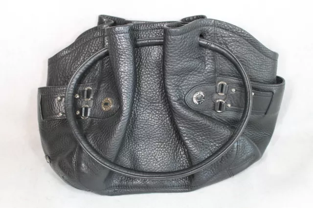 Cole Haan Bucket Bag Black Pebbled Leather Handbag Purse Shoulder Bag