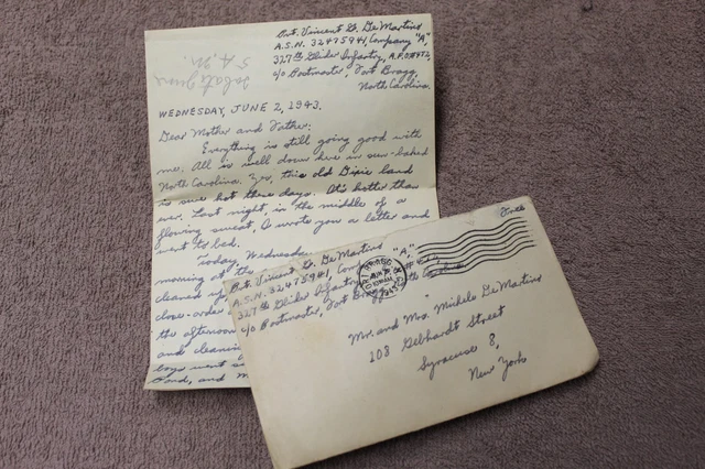 ORIGINAL WW2 ADDRESS Change Letter & Envelope from 101st Airborne 327th ...