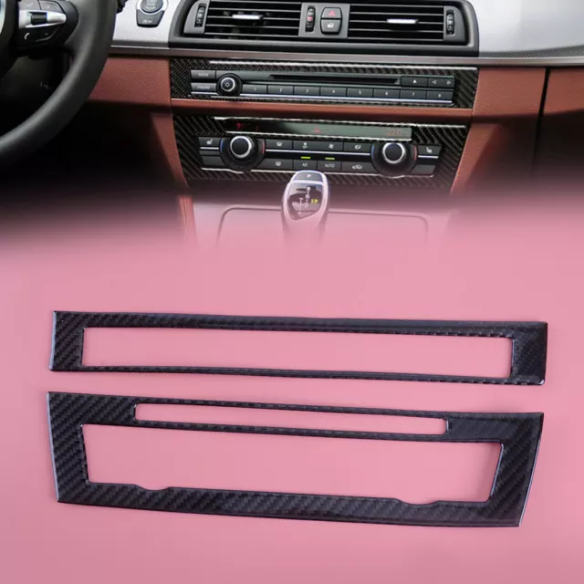 Carbon Fiber Interior CD Panel Cover Decor Fit For BMW 5 Series F10 2011-2017