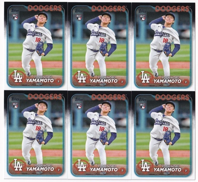 (6) YOSHINOBU YAMAMOTO 2024 TOPPS SERIES 2 ROOKIE LOT 553 LOS ANGELES