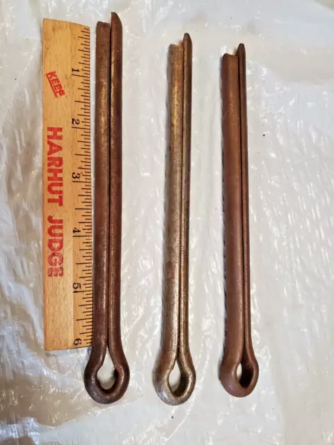 3 Heavy Steel Cotter Pins 6" Long 1/2" Dia. (602)