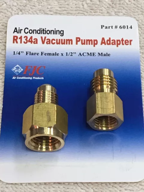 R134 to R12 & R12 to R134a Brass Heavy Duty Tank Vacuum Pump Adapter Set FJC INC