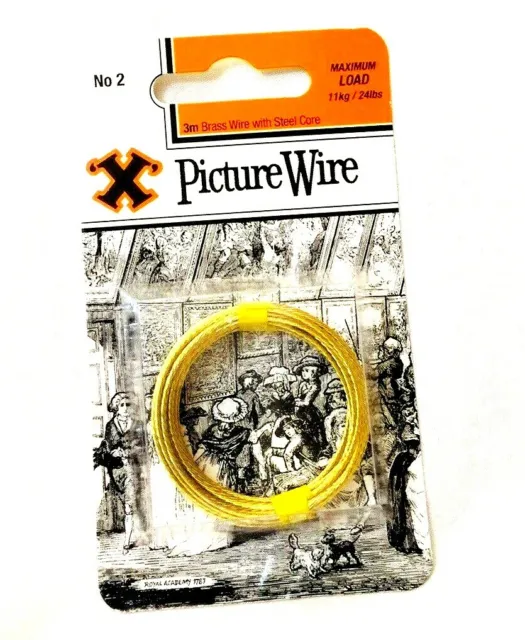 3 MITRE BRASS Picture Wire LOAD UP TO 11 KG