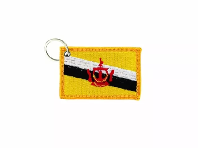 Porte cle cles clef brode patch ecusson badge drapeau brunei