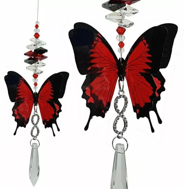 Red Butterfly Crystal Suncatcher gift, infinity rainbow hanging suncatchers