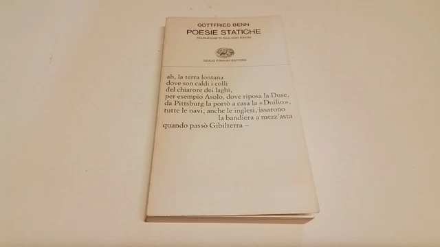 Poesie statiche - Gottfried Benn - 1982 Einaudi, 10f25 Poesie statiche - Gottfried Benn - 1982 Einaudi, 10f25