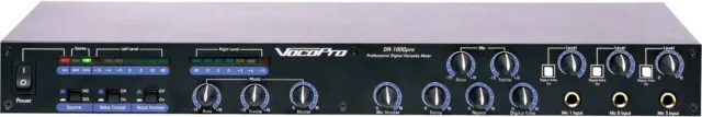 VocoPro DA-1000 Pro Three Microphone Karaoke Rack Audio Mixer Music DJ DA 1000