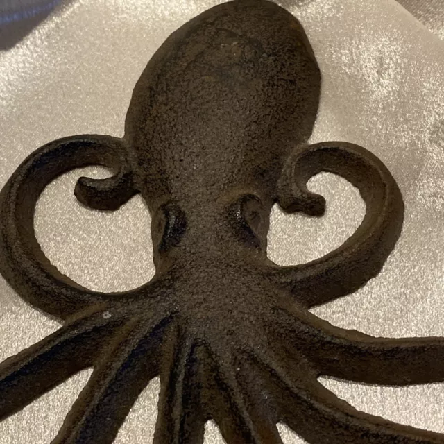 Octopus Cast Iron Hooks Wall Mount Key Jewelry Towel Hanger Beach Nautical Decor