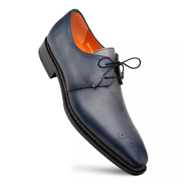MEZLAN PRINCIPE GREY/RUST Patina Leather Men’s Derby Shoes $425.00 ...