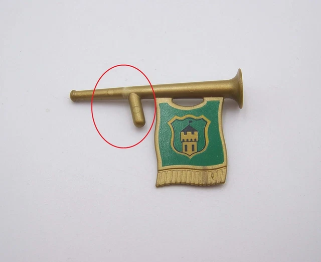 Accessoire Playmobil Moyen-Âge : Trompette Médiévale Dorée (réf. 3652) - Cassé/occasion - Pour Collection