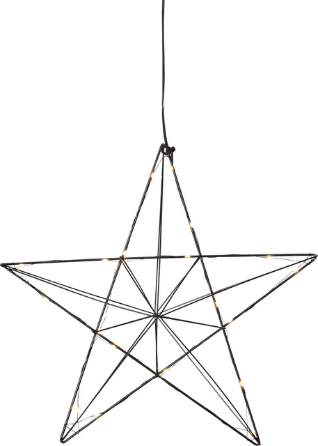 STAR Line LED Draht Weihnachts Fenster Deko Leucht 20 LEDs Stern schwarz 38 cm