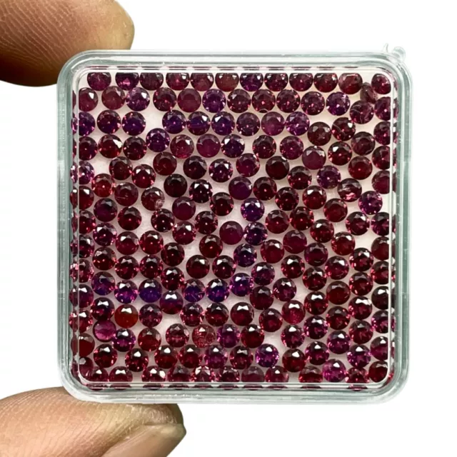 100 Pcs Natural Garnet 2.5mm Round Cut Loose Untreated Wholesale Gemstones Lot