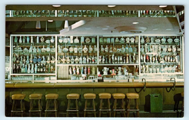 RENO, NV Nevada ~ HORSESHOE CLUB Bar - BEAM BOTTLE Collection   c1960s  Postcard