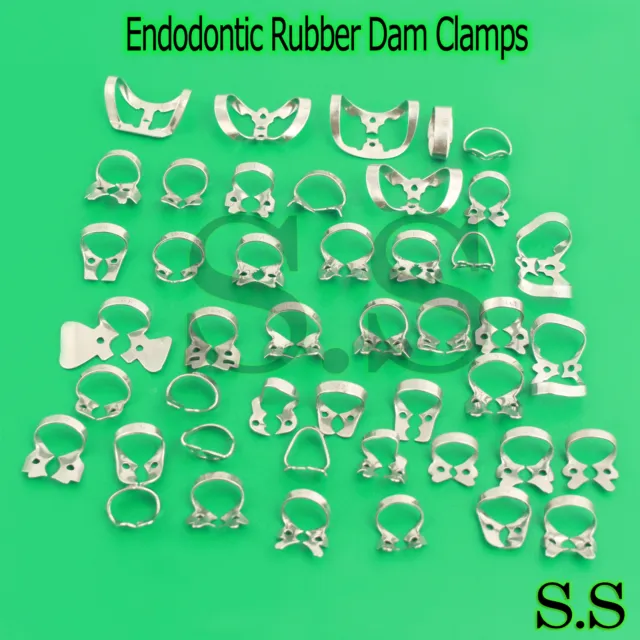 59 Pcs. Endodontic Rubber Dam Clamps Dental Orthodontic Instrument