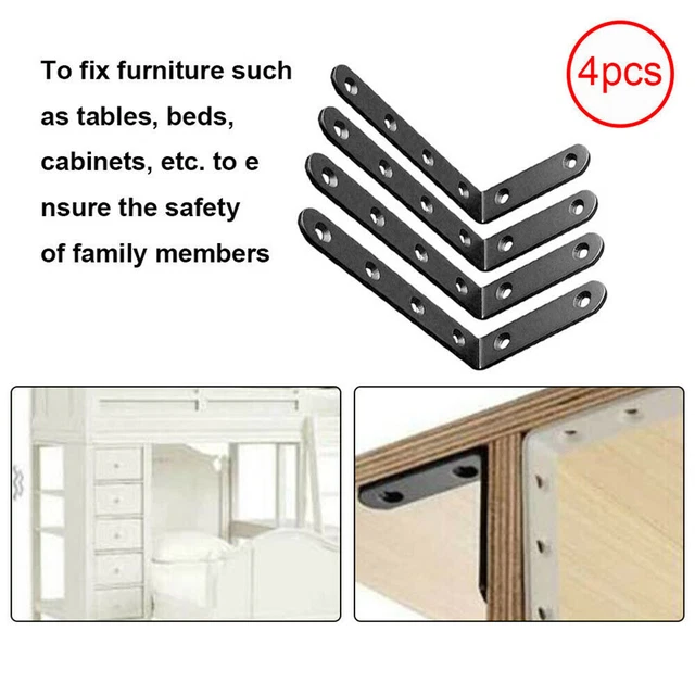4Pcs Heavy Duty Cast Iron Wall Mounted L Shaped Angle Shelf Bracket Support Set 3