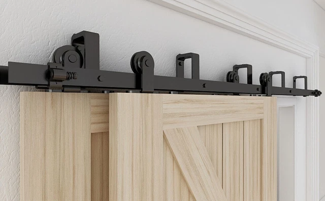4FT~20FT Rustic Sliding Barn Door Hardware Kit for Single/Double/Bypass T Roller