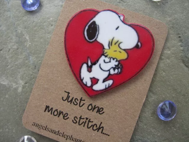 Needle Minder Magnetic, Snoopy Heart, Embroidery Needle Keeper, Sewing, Gift