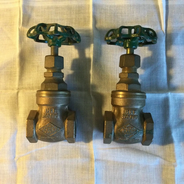 PAIR Vintage JENKINS BROS Bronze Gate Valve 3/4" Threaded 125 S 200 OWG FIG 370
