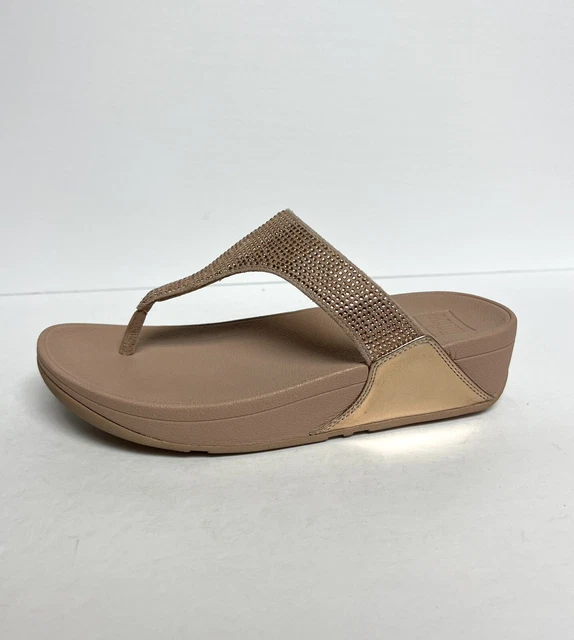 Fitflop Womens Lulu Crystal Embellished Sandal Rose Gold Size 7 M