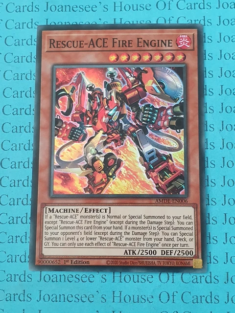 Rescue-ACE Fire Engine AMDE-EN006 Super Rare Yu-Gi-Oh Card 1st Edition New