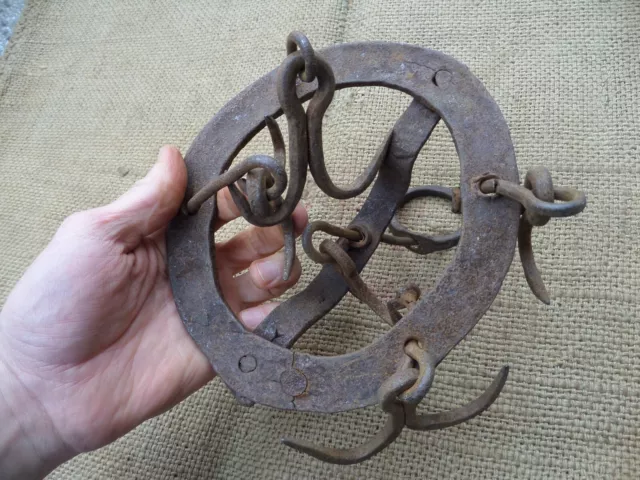 Beautiful Small Antique 19Th Century Blacksmith Hand Forged Water Well Hooks