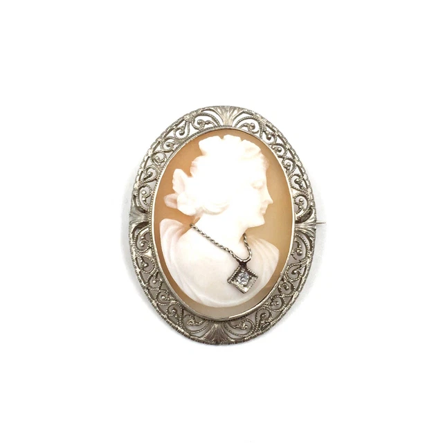 Broche Coeur - Porcelaine et Lignes Or