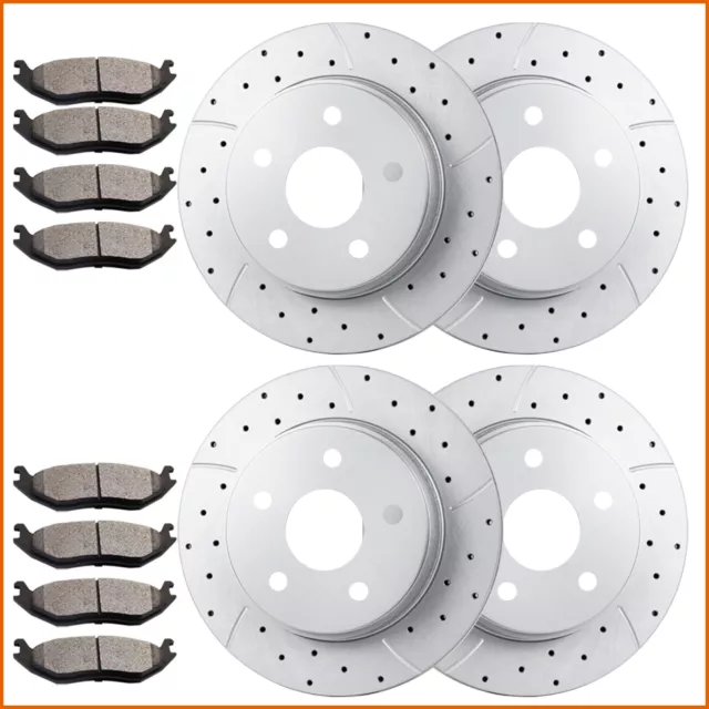 Fits 2006 2007-2017 Dodge Ram 1500 5-LUG Front Rear Brake Rotors + Ceramic Pads