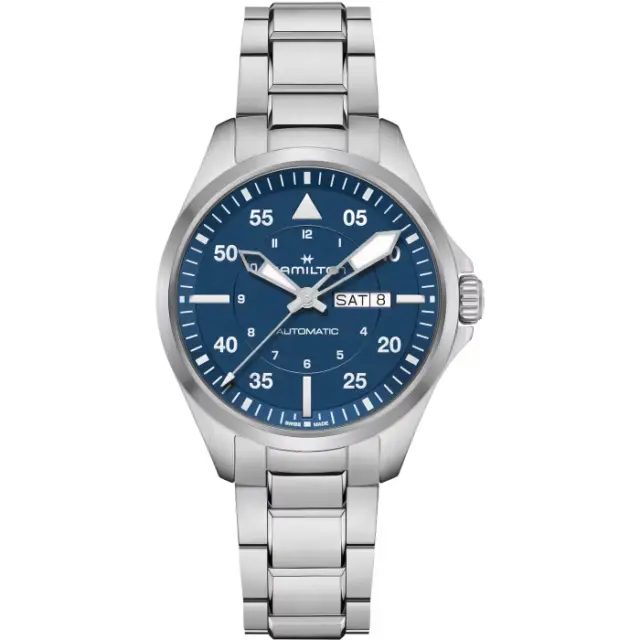 Hamilton Khaki Aviation Pilot Day Date  Auto 42mm Blue Dial Watch H64635140