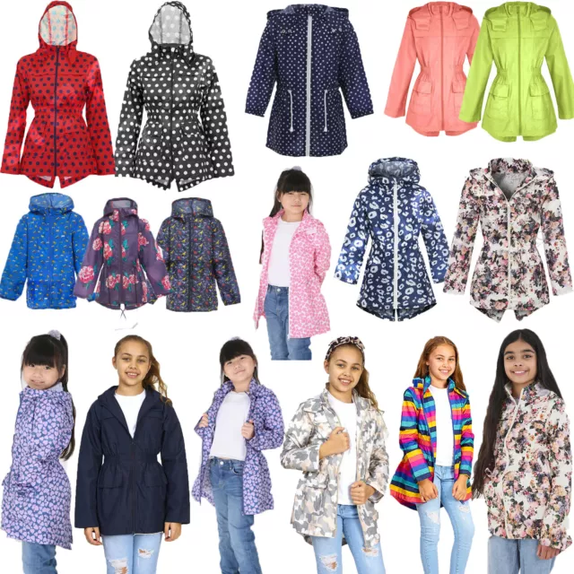 Kids Rain Mac Children Boys Girls Kagoul Kagool Cagoule Raincoat Festival Jacket