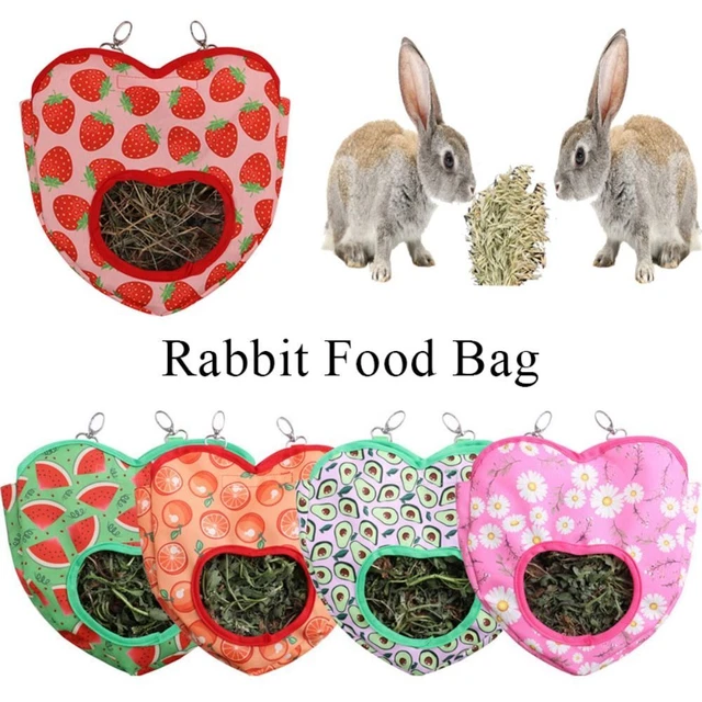 Cute Heart-Shape Hay Bag Hanging Grass Feeding Bag  Chinchilla