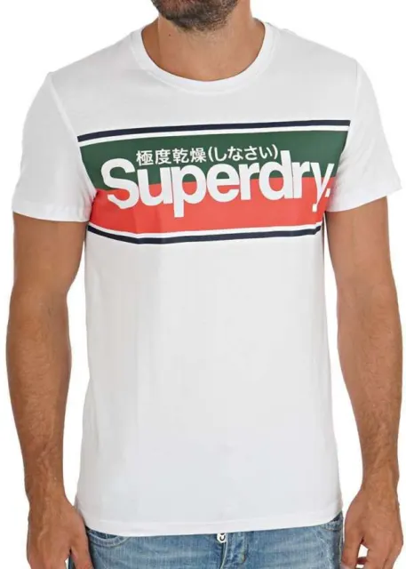 T-shirt pullover classica uomo Superdry Core logo a righe ottica