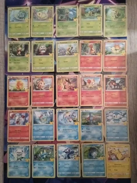 Collection complète full set Pokémon 25 ans non holo McDo / McDonald's / Macdo