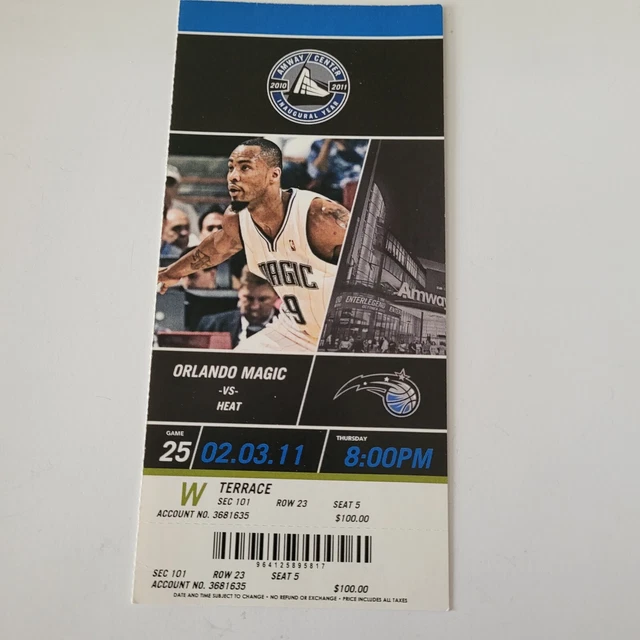 ORLANDO MAGIC TICKET Stub vs Miami Heat 3 février 2011 EUR 8,74