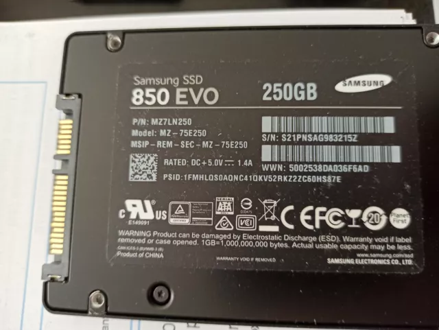 Samsung 850evo 250gb sales