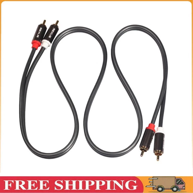 2RCA to 2 RCA Male to Male Gold-Plated Audio Cable for Home DVD TV (1 m) ~
