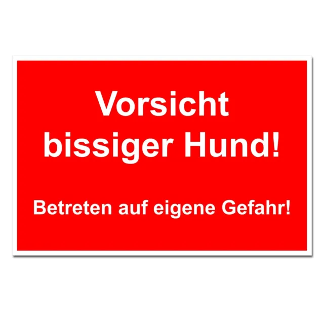 Vorsicht bissiger Hund Schild Warn Hinweisschild Betreten eigene Gefahr 30x20cm