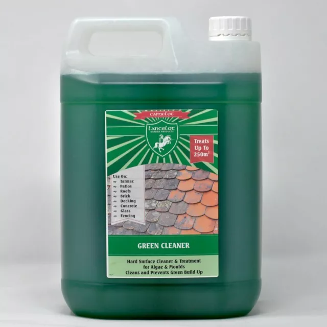 Lancelot 5L Patio Cleaner Mould Algae Moss Killer Fluid Decking 250m squareclean