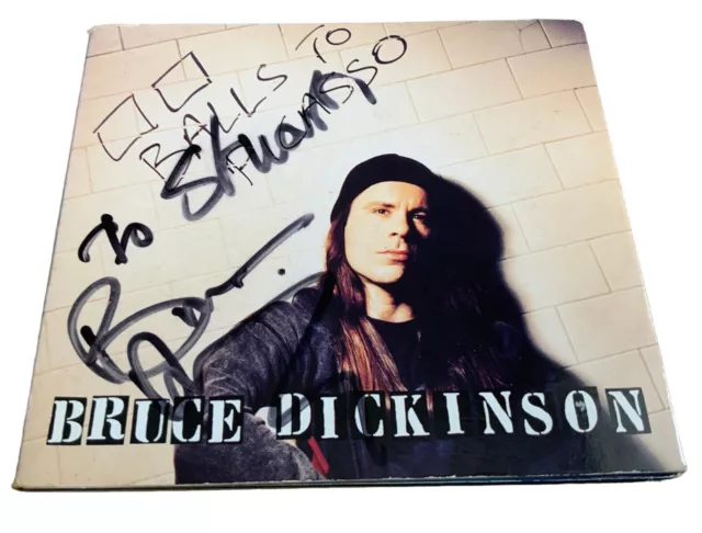 bruce Dickinson autograph cd hand signed iron maiden) signature TO STUART