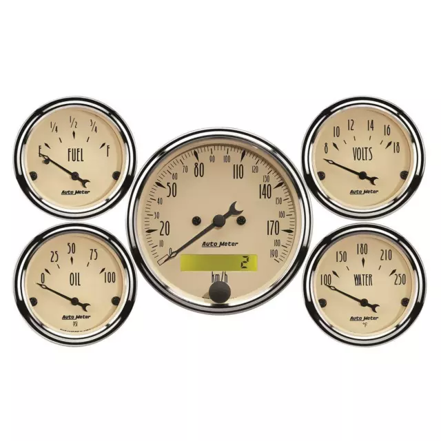AutoMeter 1809-M GAUGE KIT, 5 PC., 3 1/8" & 2 1/16" , ELEC. KM/H SPEEDOMETER,