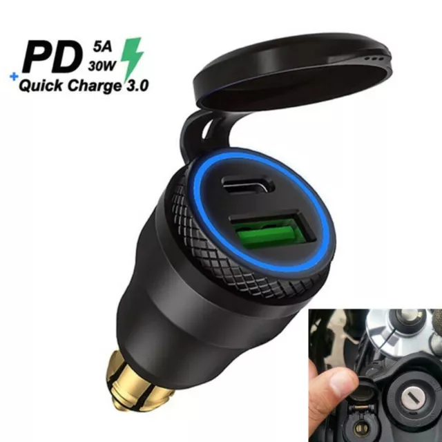 Chargeur USB 12V pour moto Lumitecs avec indicateur numérique de tension de  la batterie US5 - gearsbox