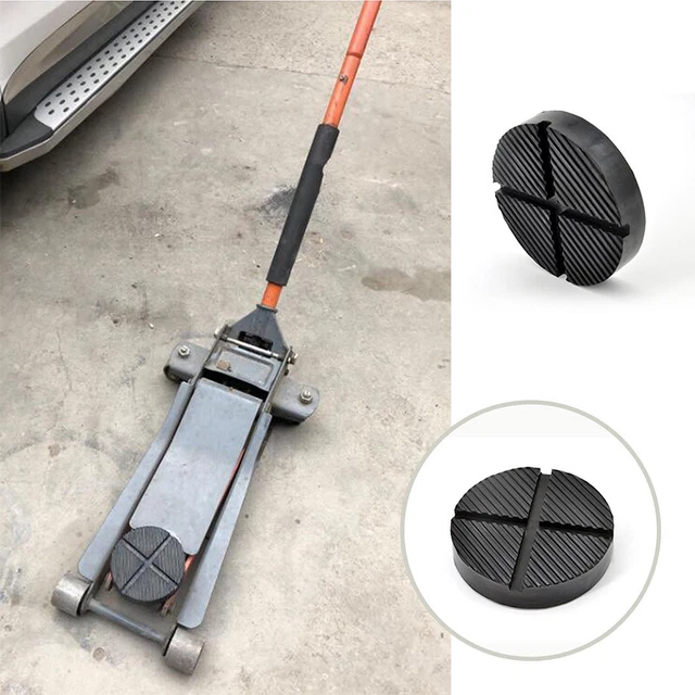 CAR LIFT JACK Stand Pads Black Rubber Slotted Floor Pad Frame Rail Adap