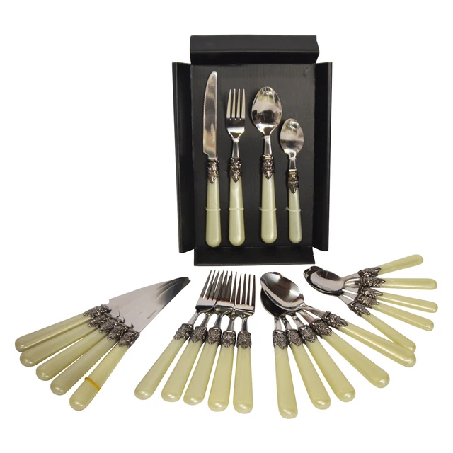 Edelstahl Rostfrei 24 tlg. Besteck Set Essbesteck Restaurant Besteck Sets Küche,