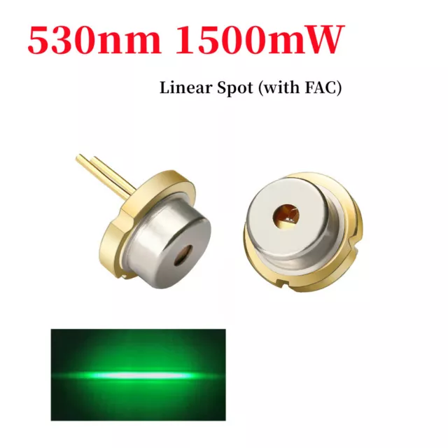 Lasertree 530nm 1500mW High Power Green Laser Diode with FAC Linear Spot