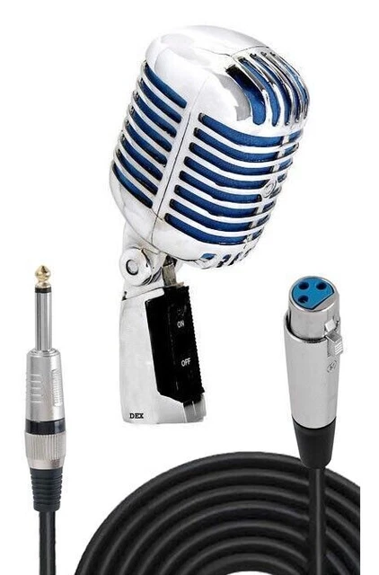 Microphone Rétro Faux Vintage Plastique Avec Support - Accessoire Photo Chant Karaoké Décoration
