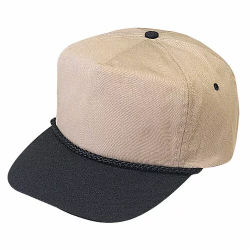 Khaki/Black Trucker Hat 5 Panel Cotton Twill Adjustable Snap Back 1dz TGCSN KB