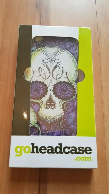 SONY XPERIA M4 AQUA Purple Floral Skull Headcase Hard Shell Phone Case HW4
